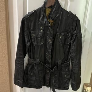Barbour waxed black jacket